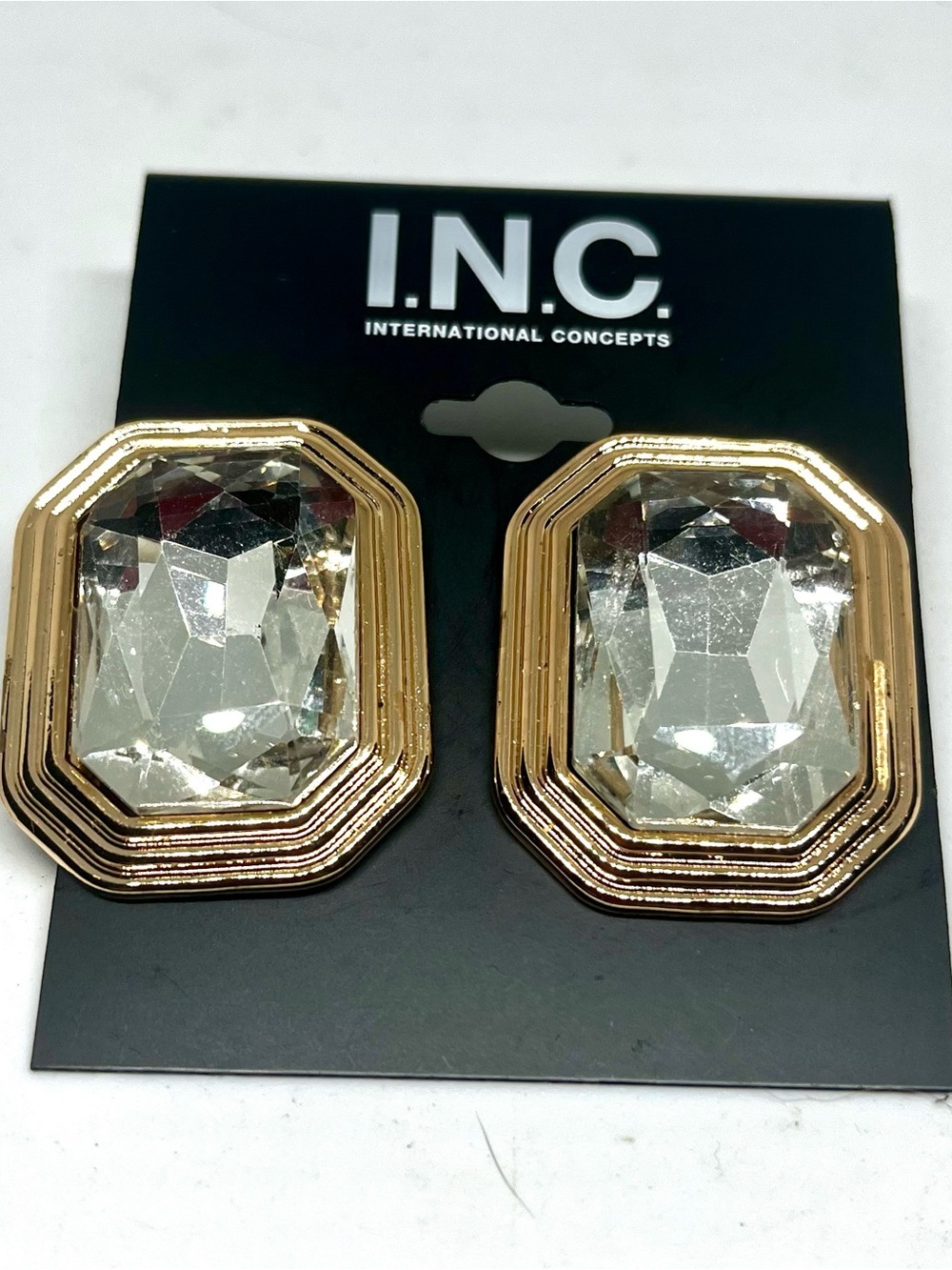 I.N.C. Gold-Tone Crystal Statement Earrings